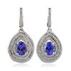 Image 1 : 14KT White Gold 3.86ctw Tanzanite and Diamond Earrings