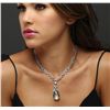 Image 2 : 18KT White Gold 24.00ct Blue Topaz and Diamond Necklace