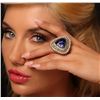 Image 3 : 14KT Yellow Gold 28.41ct GIA Certified Tanzanite and Diamond Ring