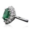 Image 2 : 14KT White Gold 2.12ct Emerald and Diamond Ring