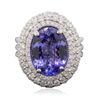 Image 1 : 14KT White Gold 6.23ct Tanzanite and Diamond Ring