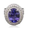 Image 2 : 14KT White Gold 6.23ct Tanzanite and Diamond Ring