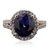 Image 3 : 14KT White Gold 6.64ct Sapphire and Diamond Ring