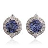 Image 1 : 14KT White Gold 2.34ctw Tanzanite and Diamond Earrings