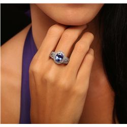 14KT White Gold 2.64ct Tanzanite and Diamond Ring