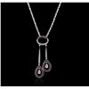 Image 3 : 18KT White Gold 2.55ctw Ruby and Diamond Necklace