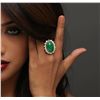 Image 2 : 14KT Yellow Gold 13.91ct Jadeite and Diamond Ring