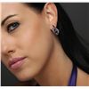 Image 2 : 14KT White Gold 6.30ctw Tanzanite and Diamond Earrings