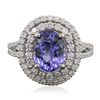 Image 3 : 14KT White Gold 1.85ct Tanzanite and Diamond Ring