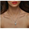 Image 2 : 14KT White Gold 0.78ctw Diamond Pendant With Chain