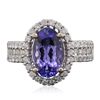 Image 1 : 14KT White Gold 2.51ct Tanzanite and Diamond Ring