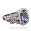 Image 2 : 14KT White Gold 3.50ct Tanzanite and Diamond Ring