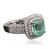 Image 2 : 14KT White Gold 2.28ct Emerald and Diamond Ring
