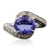 Image 1 : 14KT White Gold 2.39ct Tanzanite and Diamond Ring