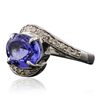 Image 2 : 14KT White Gold 2.39ct Tanzanite and Diamond Ring