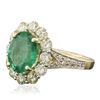 Image 2 : 14KT Yellow Gold 2.48ct Emerald and Diamond Ring