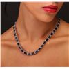 Image 2 : 14KT White Gold 49.92ctw Sapphire and Diamond Necklace