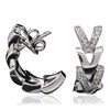 Image 2 : 18KT White Gold 0.44ctw Diamond Versace Earrings