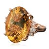 Image 2 : 14KT Rose Gold 24.63ct Citrine and Diamond Ring