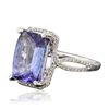 Image 2 : 14KT White Gold 5.64ct Tanzanite and Diamond Ring