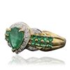 Image 2 : 10KT Yellow Gold 1.64ctw Emerald and Diamond Ring