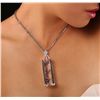 Image 1 : 14KT White Gold 155.79ct Kunzite and Diamond Pendant With Chain