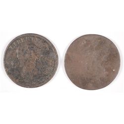 LOT of (2) DRAPED BUST LARGE CENTS, LOW GRADE, 1797 & 1802