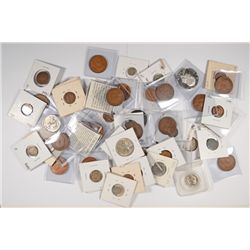 COLLECTORS LOT; BUFFALO'S, BARBERS, BRITISH HALF CENTS & CENTS, THREE CENTS, IKE
