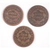 Image 2 : LOT of (3) LARGE CENTS 1828 VG, 1837 VG, 1851 GOOD