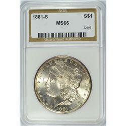 1881-S MORGAN DOLLAR NGS MS-66