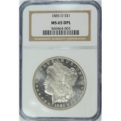 1885-O MORGAN DOLLAR NGC MS-65 DPL !!!