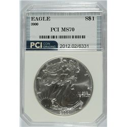 2000 AMERICAN SILVER EAGLE, PCI MS-70  RARE  TRENDS PRICE $1150.00
