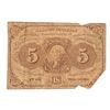 Image 1 : 1862 FIVE CENT US POSTAGE CURRENCY