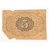 Image 2 : 1862 FIVE CENT US POSTAGE CURRENCY