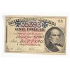 Image 1 : 1896 $1 (BOND FOR $100) NOTE (NEAT NOTE)