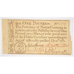 1771 ONE POUND PROVINCE OF NORTH CAROLINA