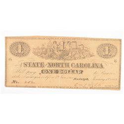 1863 $1 STATE OF NORTH CAROLINA