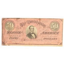 1864 $50 CONFEDERATE STATES OF AMERICA