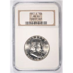 1961-D FRANKLIN HALF DOLLAR NGC MS-65