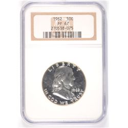 1962 PROOF FRANKLIN HALF DOLLAR NGC PF-67