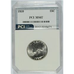 1959 WASHINGTON QUARTER, PCI -MS-67  RARE!!   RETAILS FOR  $5000.00