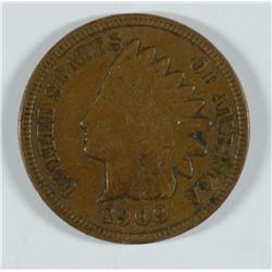 1909-S INDIAN HEAD CENT, XF/AU NICE!
