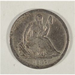 1837 HALF DIME VF/XF