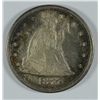 Image 1 : 1875-CC TWENTY CENT PIECE, AU-58  GORGEOUS COLOR!