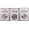 Image 1 : LOT OF ( 3 ) 1950-D FRANKLIN HALF DOLLAR, NGC MS-63 FBL