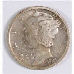 1925-D Mercury Dime, XF-AU Scarce In This GRADE!!