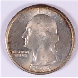 1934 WASHINGTON QUARTER, MS-65+ ORIGINAL GEM