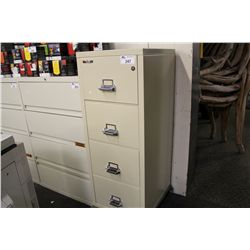 FIRE KING 25 BEIGE 4 DRAWER FIRE PROOF VERTICAL FILE CABINET (COMES WITH KEY)