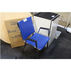 LOT OF APPROX. 30 BLUE STACKING ARM CHAIRS