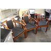 Image 1 : LOT OF 3 BLACK CHERRY FRAMED CLIENT CHAIRS